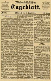 Niederschlesisches Tageblatt, no 134 (Mittwoch, den 11. Juni 1884)