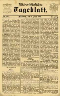 Niederschlesisches Tageblatt, no 152 (Mittwoch, den 2. Juli 1884)