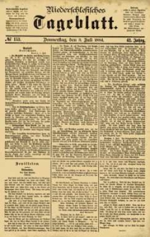 Niederschlesisches Tageblatt, no 153 (Donnerstag, den 3. Juli 1884)