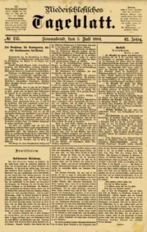 Niederschlesisches Tageblatt, no 155 (Sonnabend, den 5. Juli 1884)