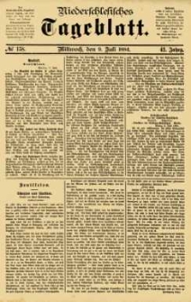 Niederschlesisches Tageblatt, no 158 (Mittwoch, den 9. Juli 1884)