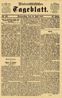 Niederschlesisches Tageblatt, no 159 (Donnerstag, den 10. Juli 1884)