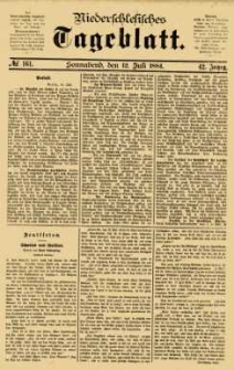 Niederschlesisches Tageblatt, no 161 (Sonnabend, den 12. Juli 1884)