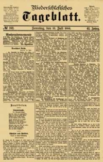 Niederschlesisches Tageblatt, no 162 (Sonntag, den 13. Juli 1884)