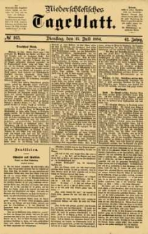 Niederschlesisches Tageblatt, no 163 (Dienstag, den 15. Juli 1884)