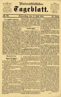 Niederschlesisches Tageblatt, no 165 (Donnerstag, den 17. Juli 1884)