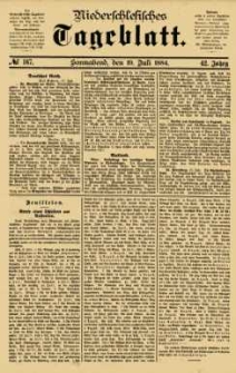 Niederschlesisches Tageblatt, no 167 (Sonnabend, den 19. Juli 1884)