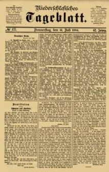 Niederschlesisches Tageblatt, no 177 (Donnerstag, den 31. Juli 1884)