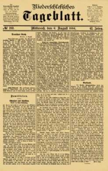 Niederschlesisches Tageblatt, no 182 (Mittwoch, den 6. August 1884)