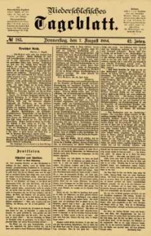 Niederschlesisches Tageblatt, no 183 (Donnerstag, den 7. August 1884)