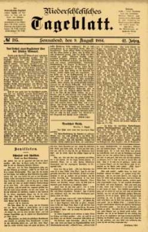 Niederschlesisches Tageblatt, no 185 (Sonnabend, den 9. August 1884)