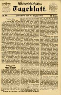 Niederschlesisches Tageblatt, no 191 (Sonnabend, den 16. August 1884)