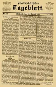 Niederschlesisches Tageblatt, no 194 (Mittwoch, den 20. August 1884)