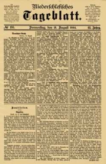 Niederschlesisches Tageblatt, no 195 (Donnerstag, den 21. August 1884)