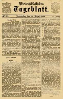Niederschlesisches Tageblatt, no 201 (Donnerstag, den 28. August 1884)