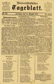 Niederschlesisches Tageblatt, no 204 (Sonntag, den 31. August 1884)