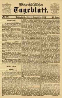 Niederschlesisches Tageblatt, no 209 (Sonnabend, den 6. September 1884)