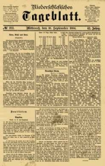 Niederschlesisches Tageblatt, no 212 (Mittwoch, den 10. September 1884)