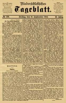 Niederschlesisches Tageblatt, no 220 (Freitag, den 19. September 1884)