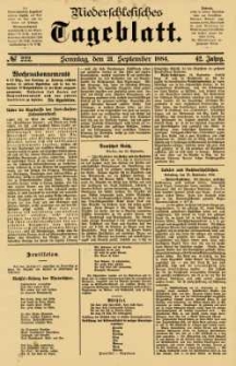 Niederschlesisches Tageblatt, no 222 (Sonntag, den 21. September 1884)