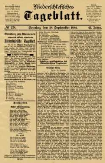 Niederschlesisches Tageblatt, no 228 (Sonntag, den 28. September 1884)