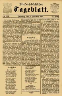 Niederschlesisches Tageblatt, no 234 (Sonntag, den 5. Oktober 1884)