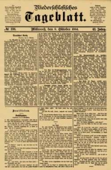Niederschlesisches Tageblatt, no 236 (Mittwoch, den 8. Oktober 1884)