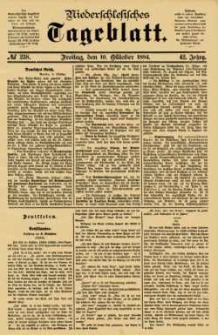 Niederschlesisches Tageblatt, no 238 (Freitag, den 10. Oktober 1884)