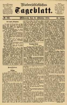 Niederschlesisches Tageblatt, no 242 (Mittwoch, den 15. Oktober 1884)