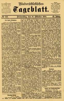 Niederschlesisches Tageblatt, no 243 (Donnerstag, den 16. Oktober 1884)