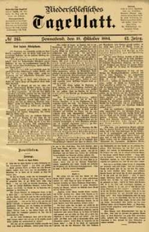 Niederschlesisches Tageblatt, no 245 (Sonnabend, den 18. Oktober 1884)