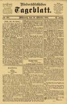Niederschlesisches Tageblatt, no 248 (Mittwoch, den 22. Oktober 1884)