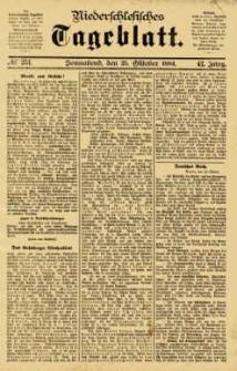 Niederschlesisches Tageblatt, no 251 (Sonnabend, den 25. Oktober 1884)