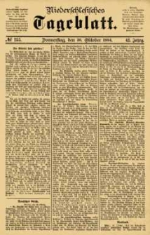 Niederschlesisches Tageblatt, no 255 (Donnerstag, den 30. Oktober 1884)
