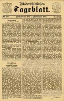 Niederschlesisches Tageblatt, no 257 (Sonnabend, den 1. November 1884)
