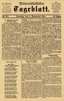 Niederschlesisches Tageblatt, no 258 (Sonntag, den 2. November 1884)