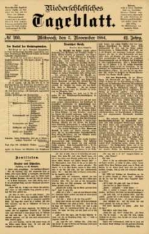 Niederschlesisches Tageblatt, no 260 (Mittwoch, den 5. November 1884)