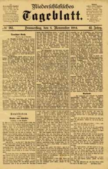 Niederschlesisches Tageblatt, no 261 (Donnerstag, den 6. November 1884)