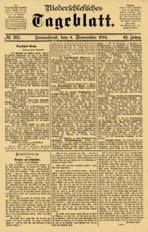 Niederschlesisches Tageblatt, no 263 (Sonnabend, den 8. November 1884)