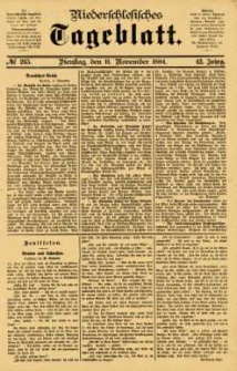 Niederschlesisches Tageblatt, no 265 (Dienstag, den 11. November 1884)