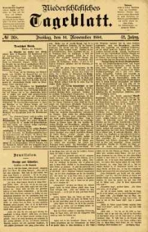 Niederschlesisches Tageblatt, no 268 (Freitag, den 14. November 1884)