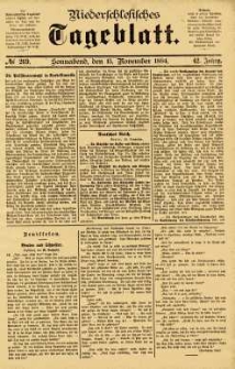 Niederschlesisches Tageblatt, no 269 (Sonnabend, den 15. November 1884)