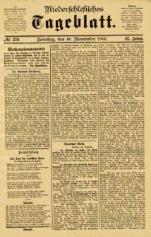 Niederschlesisches Tageblatt, no 270 (Sonntag, den 16. November 1884)