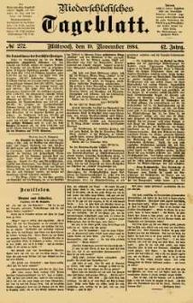 Niederschlesisches Tageblatt, no 272 (Mittwoch, den 19. November 1884)
