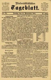 Niederschlesisches Tageblatt, no 274 (Freitag, den 21. November 1884)