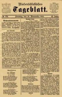 Niederschlesisches Tageblatt, no 276 (Sonntag, den 23. November 1884)