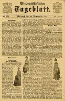 Niederschlesisches Tageblatt, no 278 (Mittwoch, den 26. November 1884)