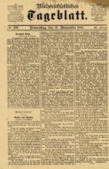 Niederschlesisches Tageblatt, no 279 (Donnerstag, den 27. November 1884)