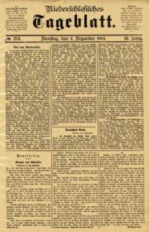 Niederschlesisches Tageblatt, no 283 (Dienstag, den 2. Dezember 1884)