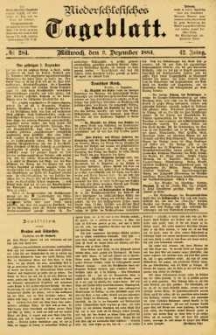 Niederschlesisches Tageblatt, no 284 (Mittwoch, den 3. Dezember 1884)